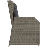 vidaXL Vrtna klop z blazino Siva Poly ratan | Shoptok.si