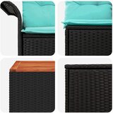  Set sofe 6 pcs 4-Broj sjedala Crna i Plava Poli Rattan i čelik | Eponuda.com