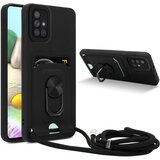 Cadorabo Verižica za mobilni telefon s funkcijo stojala, združljiva z Samsung Galaxy A51 5G v črna barvi - silikonski zaščitni pokrov z nastavljivim trakom, (20860257) | Shoptok.si