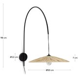 Kave Home Stenska svetilka v črni in naravni barvi Rosella – | Shoptok.si