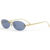 Fendi First Crystal Blue Oval Sunglasses ONE SIZE (54) Zlata/Modra Cene