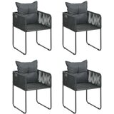 In 5-dijelni vrtni blagovaonski set od PVC ratana crno-smeđi | shoptok.hr