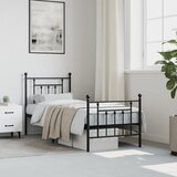  Metalni okvir kreveta uzglavlje i podnožje crni 75x190 cm | Eponuda.ba