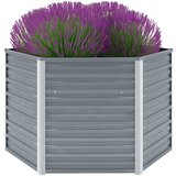 vidaXL Visoka greda iz pocinkanega jekla 129x129x77 cm sive barve | Shoptok.si
