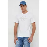 PepeJeans Bombažna kratka majica Craigton moška, bela barva
