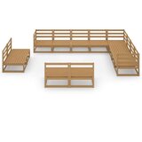  Vrtna sedežna garnitura 12-delna medeno rjava trdna borovina, (20975036) | Shoptok.si