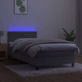  Box spring postelja z vzmetnico LED svetlo siva 80x200 cm žamet, (20724484) | Shoptok.si