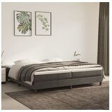  Box spring postelja z vzmetnico temno siva 200x200 cm žamet | Shoptok.si