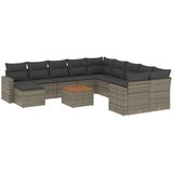 Maison Chic Seti vrtnega pohištva - Vrtna garnitura - Vrtni pohištvo set 12-delna z blazinami siva poli ratan, (21810031) | Shoptok.si