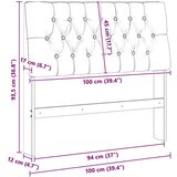 vidaXL tapecirani uzglavlje svijetlo siva 100 cm čvrsto borovo drvo | shoptok.hr