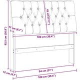 VidaXL tapecirano vzglavje svetlo siva 100 cm masivno borovo les Slike
