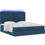 vidaXL Otomanski posteljni okvir z vzmetnico moder 160x200 cm blago | Shoptok.si