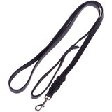 Heim Usnjeni povodec z vtkano karabinsko zaponko, črn - 200 cm dolžina / 18 mm širina Cene
