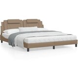 vidaXL Posteljni okvir z vzglavjem kapučino 180x200 cm umetno usnje | Shoptok.si
