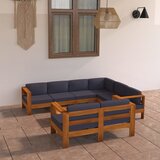  8-dijelna vrtna garnitura s tamnosivim jastucima bagremovo drvo | shoptok.hr