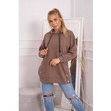 Kesi Insulated sweatshirt with mocha press studs Cene