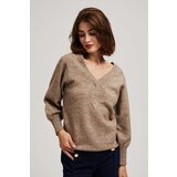 Marisse Dark Beige V-Neck Sweater | shoptok.hr