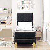  Krevet s opruga kutije s jastukom Crna 200 x 80 cm tkanina | shoptok.hr