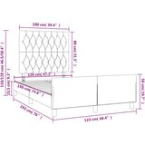  Posteljni okvir z vzglavjem roza 120x190 cm žamet | Shoptok.si