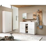 XORA garderobna omara bela, hrast artisan | Shoptok.si