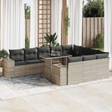 vidaXL 11-dijelni set vrtnih sofa poliratan s jastucima svijetlosivi | shoptok.hr