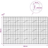  Gabion s žicom debljine 3,5 mm i mrežom 10x10 cm 250x10x150 cm | shoptok.hr