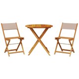 vidaXL 3-dijelni bistro set od tkanine i masivnog drva smeđesivi | shoptok.hr