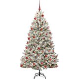  Umjetno božićno drvce Zelena i bijela 180 cm PVC i metal | shoptok.hr