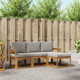  Set vanjskih sofa s jastukom 4 pcs Prirodna i svijetlo siva | shoptok.hr