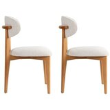 Hanah home stolica lionte - white, dark oak whitedark oak chair set (2 pieces) | Eponuda.com