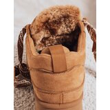 DStreet Sneakersy damskie z futerkiem na platformie kamelowe | shoptok.hr