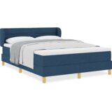 Plavi Box Spring krevet s madracem – 140x200 cm Tkanina | shoptok.hr