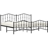  Metalni okvir kreveta uzglavlje i podnožje crni 193x203 cm | shoptok.hr