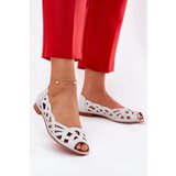 Boto Perforated Ballerinas With Open Toes Silver Calgis | Shoptok.si