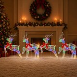  Božićni irvas 4 kom. 80 LED lampica Višebojno 43 x 19 x 65 cm | shoptok.hr