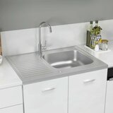  Kuhinjski sudoper s cjedilom srebrni 800 x 600 x 155 mm čelični | Eponuda.ba