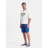 Ombre Men's sweat shorts with rounded leg - blue | Shoptok.si