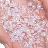  Perlice od umjetnih bisera 10+5 mm, bijele boje, 5m | shoptok.hr