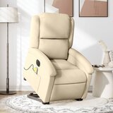 Maison Chic Električni masažni naslanjač - Relax naslanjač s funkcijo vstajanja krem, (22061308) | Shoptok.si