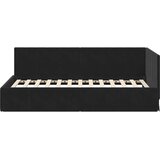  Kutni okvir kreveta s uzglavljem Crna 90 cm x 200 cm Baršun | shoptok.hr