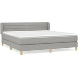 The Living Store Box spring postelja z vzmetnico svetlo siva 160x200 cm žamet - Box Spring Postelja, (21488863) | Shoptok.si