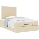 vidaXL Otomanski okvir kreveta s madraca krem 120x190 cm od tkanine | shoptok.hr