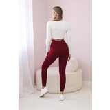 Kesi Striped leggings trousers in burgundy color | shoptok.hr