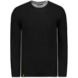 Ombre Muški džemper E121 crni bijela
