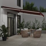 Tenda na ručno uvlačenje s LED svjetlima bordo 600 x 350 cm | shoptok.hr