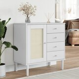  The Living Store Komoda SENJA videz ratana bela 80x40x80 cm trdna borovina - Komoda, (21444776) Cene