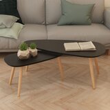 vidaXL set Stolića za Kavu 2 kom od Masivne Borovine Crni Cijene