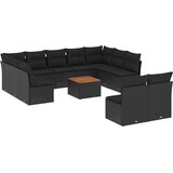  12-dijelni set vrtnih sofa od poliratana s jastucima crni | shoptok.hr