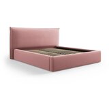 Milo Casa Rožnata oblazinjena zakonska postelja s prostorom za shranjevanje z letvenim dnom 180x200 cm Elio – | Shoptok.si