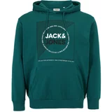 Jack & Jones Plus Majica 'RALF' temno zelena / bela